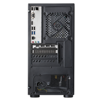 Rear panel ports of a black gaming PC case showing various connectivity options